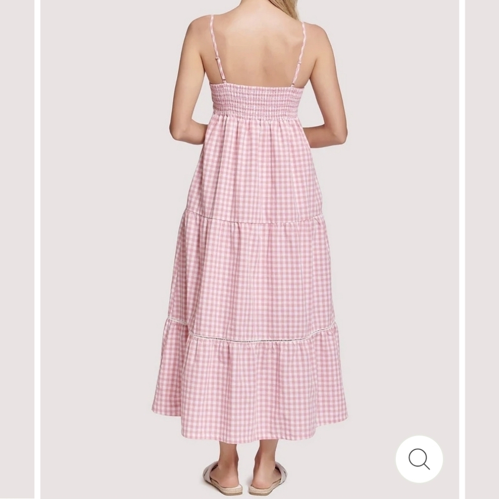 Pink Romantic Gingham Maxi Dress - Picture 15 of 16